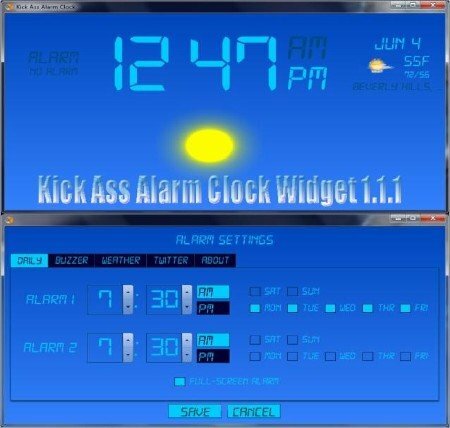 Kick Ass Alarm Clock Widget 