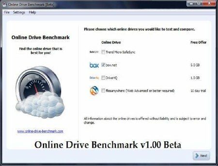 Online Drive Benchmark